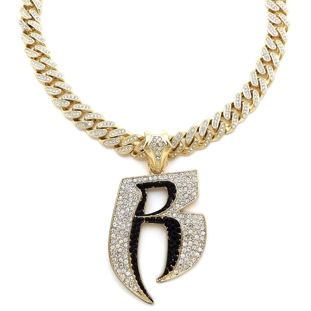 DMX Ruff Ryder 12mm Box Lock Cuban Chain Gold/BK